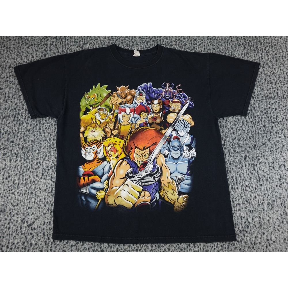 Jerzees Thundercats T-Shirt Mens XL Black Graphic Retro 80s Cartoon Tee